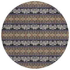 Machine Washable Indoor/Outdoor Chantille ACN2465 Purple 8' x 8' Round Rug