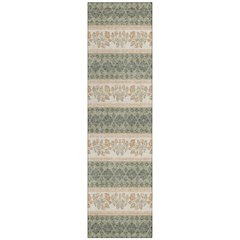 Machine Washable Indoor/Outdoor Chantille ACN2465 Green 2'3" x 7'6" Runner Rug