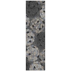 Machine Washable Indoor/Outdoor Chantille ACN2466 Black 2'3" x 7'6" Runner Rug