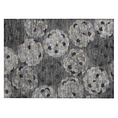 Machine Washable Indoor/Outdoor Chantille ACN2466 Black 1'8" x 2'6" Rug
