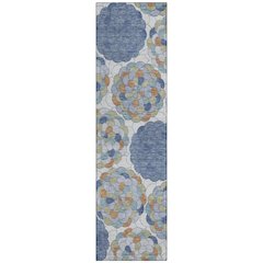 Machine Washable Indoor/Outdoor Chantille ACN2466 Blue 2'3" x 7'6" Runner Rug