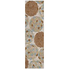 Machine Washable Indoor/Outdoor Chantille ACN2466 Orange 2'3" x 7'6" Runner Rug