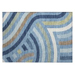 Machine Washable Indoor/Outdoor Chantille ACN2467 Blue 1'8" x 2'6" Rug