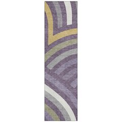 Machine Washable Indoor/Outdoor Chantille ACN2467 Purple 2'3" x 7'6" Runner Rug