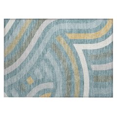 Machine Washable Indoor/Outdoor Chantille ACN2467 Teal 1'8" x 2'6" Rug