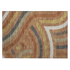Machine Washable Indoor/Outdoor Chantille ACN2467 Orange 1'8" x 2'6" Rug