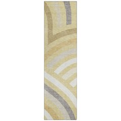 Machine Washable Indoor/Outdoor Chantille ACN2467 Gold 2'3" x 7'6" Runner Rug