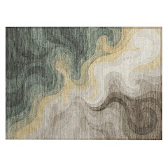 Machine Washable Indoor/Outdoor Chantille ACN2468 Green 1'8" x 2'6" Rug