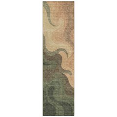 Machine Washable Indoor/Outdoor Chantille ACN2468 Green 2'3" x 7'6" Runner Rug