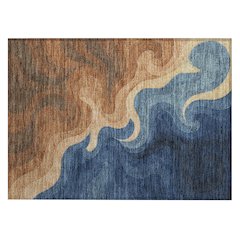 Machine Washable Indoor/Outdoor Chantille ACN2468 Orange 1'8" x 2'6" Rug