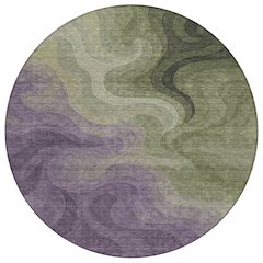 Machine Washable Indoor/Outdoor Chantille ACN2468 Purple 8' x 8' Round Rug