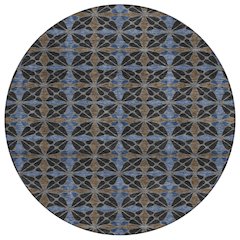 Machine Washable Indoor/Outdoor Chantille ACN2469 Black 8' x 8' Round Rug