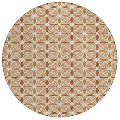 Machine Washable Indoor/Outdoor Chantille ACN2469 Orange 8' x 8' Round Rug