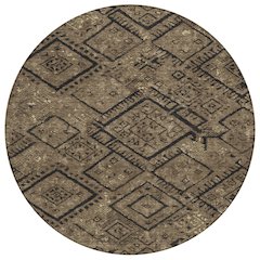 Machine Washable Indoor/Outdoor Chantille ACN2470 Brown 8' x 8' Round Rug
