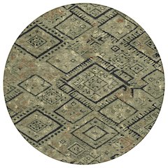 Machine Washable Indoor/Outdoor Chantille ACN2470 Green 8' x 8' Round Rug