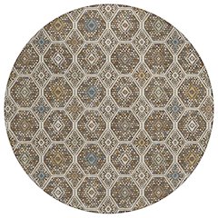 Machine Washable Indoor/Outdoor Chantille ACN2471 Brown 8' x 8' Round Rug