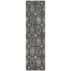 Machine Washable Indoor/Outdoor Chantille ACN2471 Black 2'3" x 7'6" Runner Rug