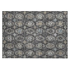 Machine Washable Indoor/Outdoor Chantille ACN2471 Black 1'8" x 2'6" Rug