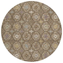 Machine Washable Indoor/Outdoor Chantille ACN2471 Brown 8' x 8' Round Rug