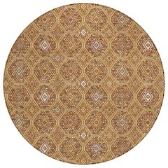 Machine Washable Indoor/Outdoor Chantille ACN2471 Gold 8' x 8' Round Rug