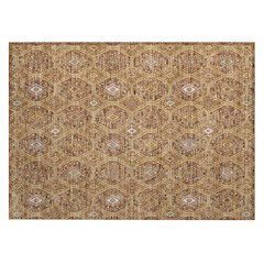 Machine Washable Indoor/Outdoor Chantille ACN2471 Gold 1'8" x 2'6" Rug