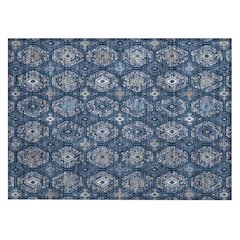 Machine Washable Indoor/Outdoor Chantille ACN2471 Blue 1'8" x 2'6" Rug
