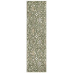 Machine Washable Indoor/Outdoor Chantille ACN2471 Green 2'3" x 7'6" Runner Rug