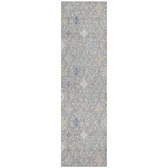 Machine Washable Indoor/Outdoor Chantille ACN2471 Gray 2'3" x 7'6" Runner Rug