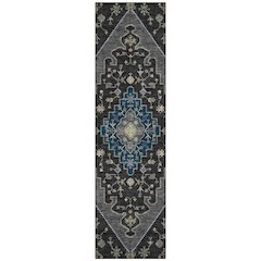 Machine Washable Indoor/Outdoor Chantille ACN2472 Black 2'3" x 7'6" Runner Rug