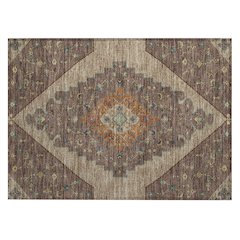 Machine Washable Indoor/Outdoor Chantille ACN2472 Brown 1'8" x 2'6" Rug