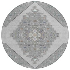 Machine Washable Indoor/Outdoor Chantille ACN2472 Gray 8' x 8' Round Rug