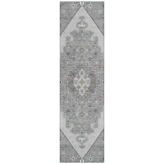 Machine Washable Indoor/Outdoor Chantille ACN2472 Gray 2'3" x 7'6" Runner Rug