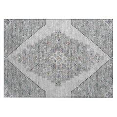 Machine Washable Indoor/Outdoor Chantille ACN2472 Gray 1'8" x 2'6" Rug
