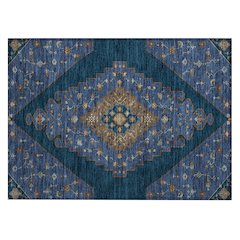 Machine Washable Indoor/Outdoor Chantille ACN2472 Blue 1'8" x 2'6" Rug