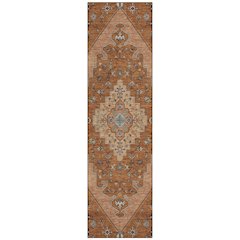 Machine Washable Indoor/Outdoor Chantille ACN2472 Orange 2'3" x 7'6" Runner Rug
