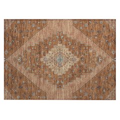 Machine Washable Indoor/Outdoor Chantille ACN2472 Orange 1'8" x 2'6" Rug