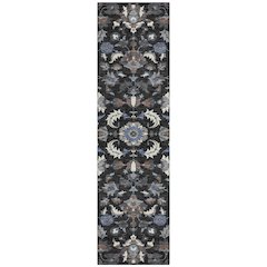 Machine Washable Indoor/Outdoor Chantille ACN2473 Black 2'3" x 7'6" Runner Rug