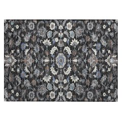 Machine Washable Indoor/Outdoor Chantille ACN2473 Black 1'8" x 2'6" Rug