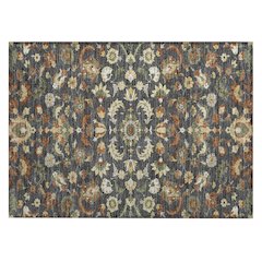 Machine Washable Indoor/Outdoor Chantille ACN2473 Gray 1'8" x 2'6" Rug