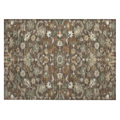 Machine Washable Indoor/Outdoor Chantille ACN2473 Brown 1'8" x 2'6" Rug