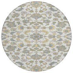Machine Washable Indoor/Outdoor Chantille ACN2473 Ivory 8' x 8' Round Rug