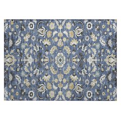 Machine Washable Indoor/Outdoor Chantille ACN2473 Blue 1'8" x 2'6" Rug