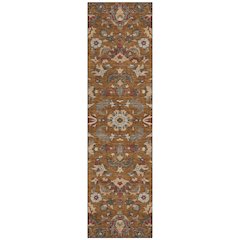 Machine Washable Indoor/Outdoor Chantille ACN2473 Orange 2'3" x 7'6" Runner Rug