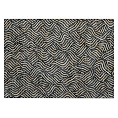 Machine Washable Indoor/Outdoor Chantille ACN2474 Black 1'8" x 2'6" Rug