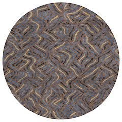 Machine Washable Indoor/Outdoor Chantille ACN2474 Brown 8' x 8' Round Rug
