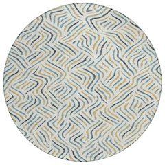Machine Washable Indoor/Outdoor Chantille ACN2474 Ivory 8' x 8' Round Rug