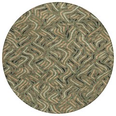 Machine Washable Indoor/Outdoor Chantille ACN2474 Green 8' x 8' Round Rug