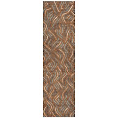 Machine Washable Indoor/Outdoor Chantille ACN2474 Orange 2'3" x 7'6" Runner Rug