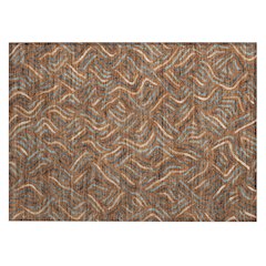 Machine Washable Indoor/Outdoor Chantille ACN2474 Orange 1'8" x 2'6" Rug
