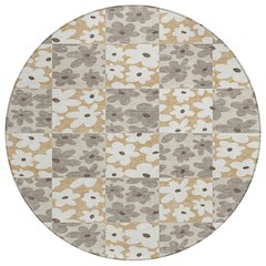 Machine Washable Indoor/Outdoor Chantille ACN2476 Brown 8' x 8' Round Rug